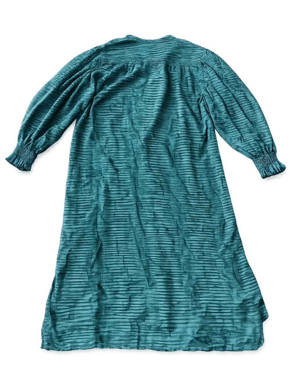 Ulla Johnson Striped Teal Button Front Midi Maxi Shirt Dress Size 10 - Picture 3 of 9